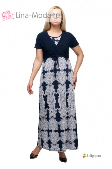 Платье "Олси" 1605049 ОЛСИ (Синий/узоры)